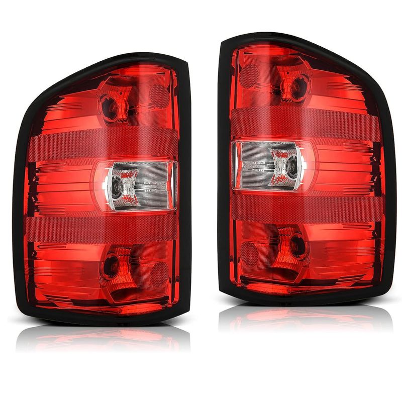 Rear Tail light Tail Lamp With Bulb & Harness For 2007-2013 Chevy Silverado 1500/2500HD/3500HD,2014 Silverado 2500 HD/3500 HD,12-14 GMC Sierra 2500HD,07-14 Sierra 3500HD-Pair