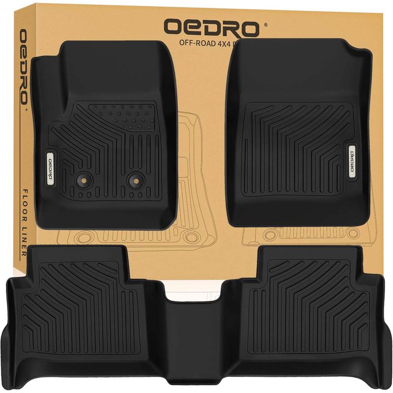 3D All-Weather Rubber Floor Mats Liner For 2015-2022 Chevy Colorado & GMC Canyon Crew Cab – 3-Piece Set