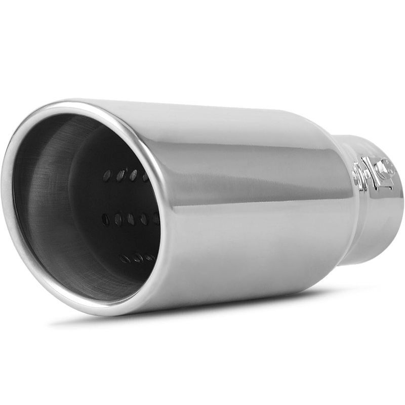 YITAMOTOR Adjustable 1.5-2.0 Inch Inlet Exhaust Tip, 1.5"-2" Inlet 3.5" Outlet 9" Long Chrome Plated Stainless Steel Exhaust Tail Tip for 1.5"/1.75"/2.0" Outside Diameter Tailpipe, Bolt-On, Polished 