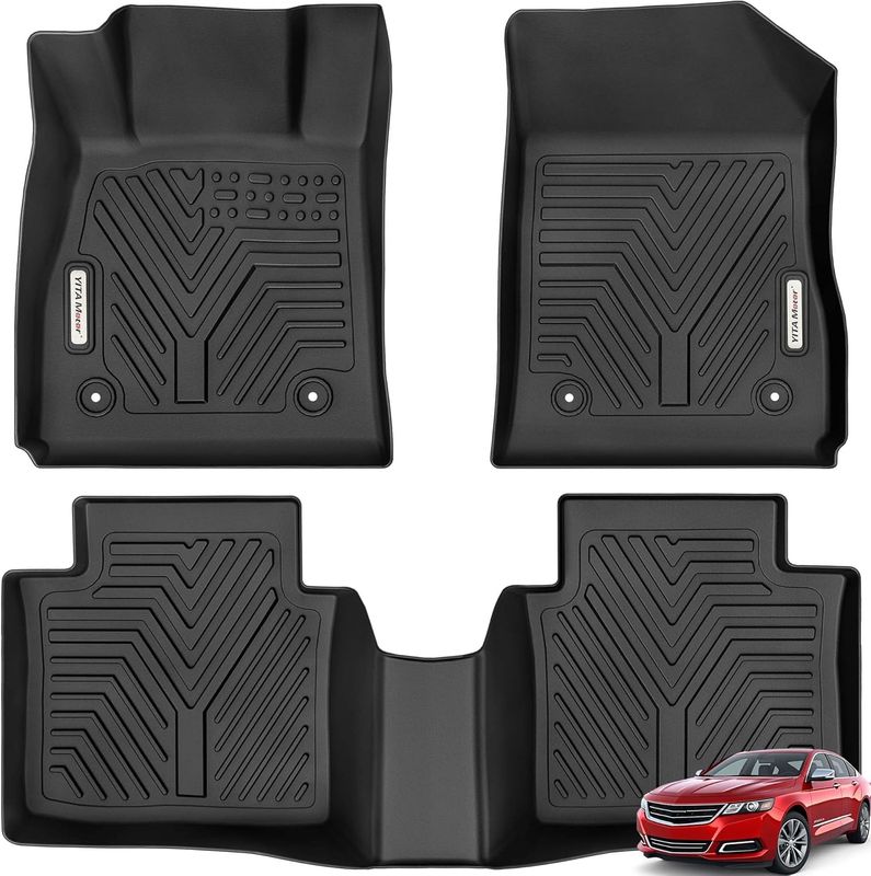 Chevrolet Impala floor mats, 2014-2020 Impala car mats, TPE floor liners, all-weather car mats, custom fit Chevy Impala accessories, waterproof floor mats, non-slip car mats, YITAMOTOR floor liners, black car floor mats, 1st & 2nd row floor protection