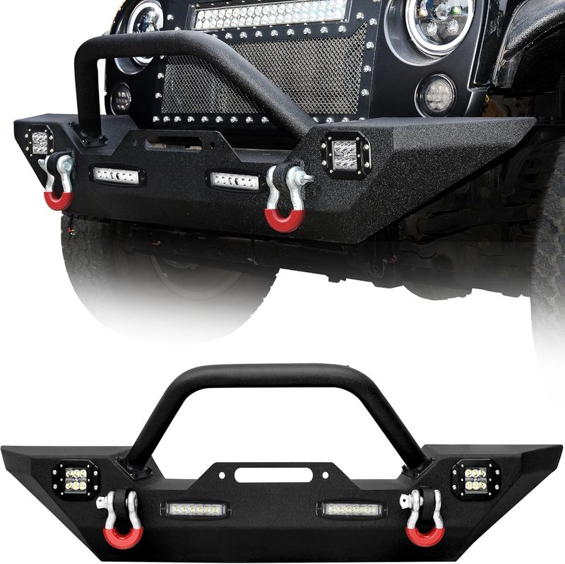 Front Bumper for 07-18 Jeep Wrangler JK & Unlimited Rock Crawler Bumper