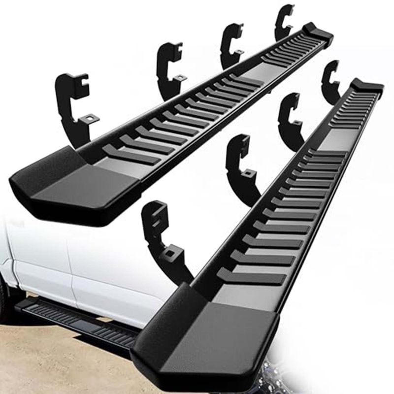  6 Inches Running Boards Compatible with 2019-2025 Chevy Silverado/GMC Sierra 1500 Crew Cab, 2020-2025 2500HD 3500HD Crew Cab Side Steps Textured Black Nerf Bars(Excl. 2019 1500 LD)