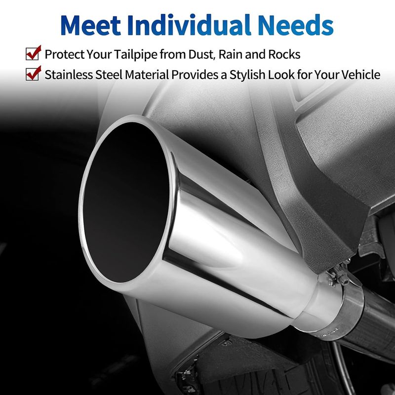 AKARCK Stainless Steel Y-Pipe Exhaust Tip – Dual 3" Inlet To 3" Outlet, Weld-On, Reversible