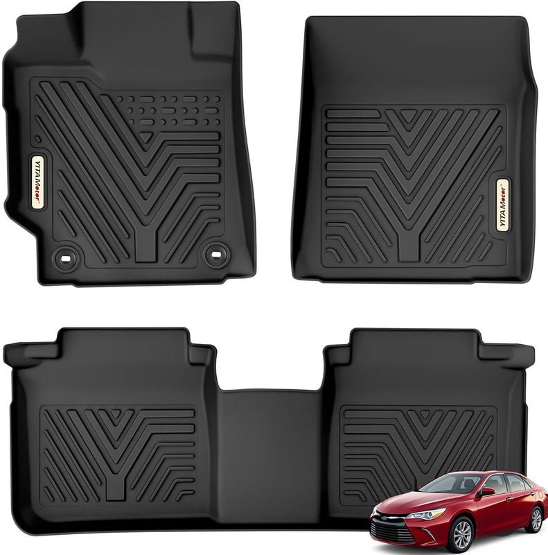 2015-2017 Camry floor mats, Toyota Camry FWD mats, non-hybrid Camry liners, exact fit car mats, TPE floor liners, all-weather Camry accessories, YITAMOTOR floor mats, 2-row protection, black car mats, custom fit Toyota liners