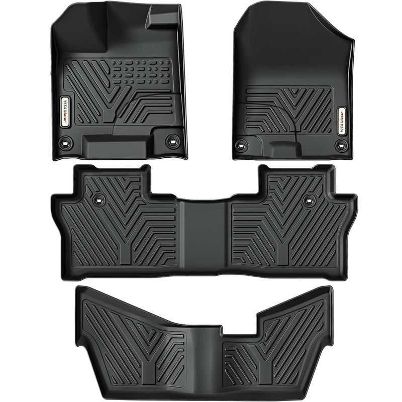 Honda Pilot floor mats 2016-2022, 8 passenger car mats, all-weather floor liners, TPE 3-row mats, custom fit Pilot accessories, waterproof SUV mats, family car protection, YITAMOTOR floor liners, complete cabin coverage, heavy-duty vehicle mats