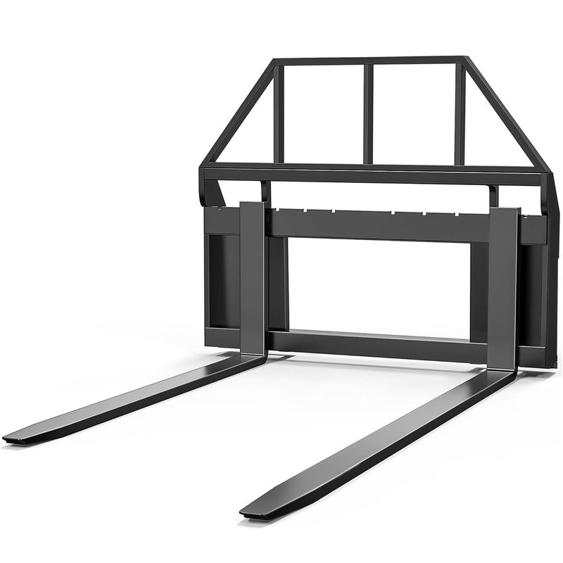 4000lb skid steer pallet forks, QA tractor forks 48 inch, heavy duty pallet fork attachment, YITAMOR skid steer forks, 45" pallet fork frame, quick attach loader forks, Grade-70 steel pallet forks