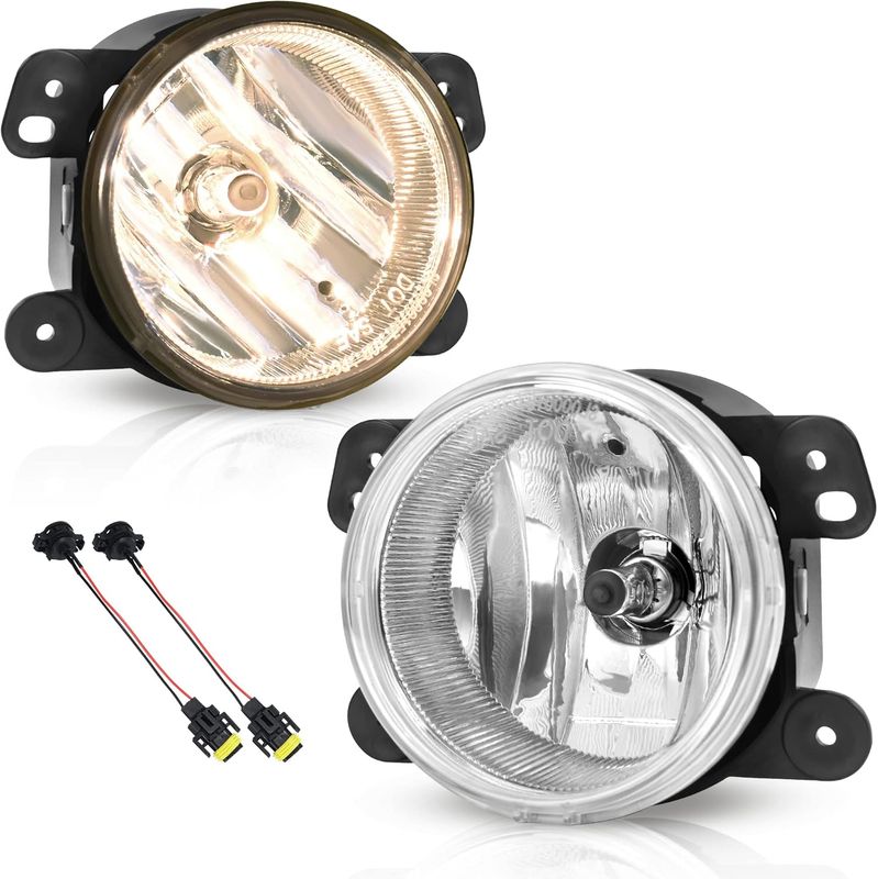 YITAMOTOR Fog Lights Compatible with 2007-2009 Wrangler 2005-2008 Dodge Magnum 2009 Dodge Journey 2005-2010 Chrysler 300(Only Fits 300 Touring Models) 2006-2010 Chrysler PT Cruiser Fog, Clear Lens 