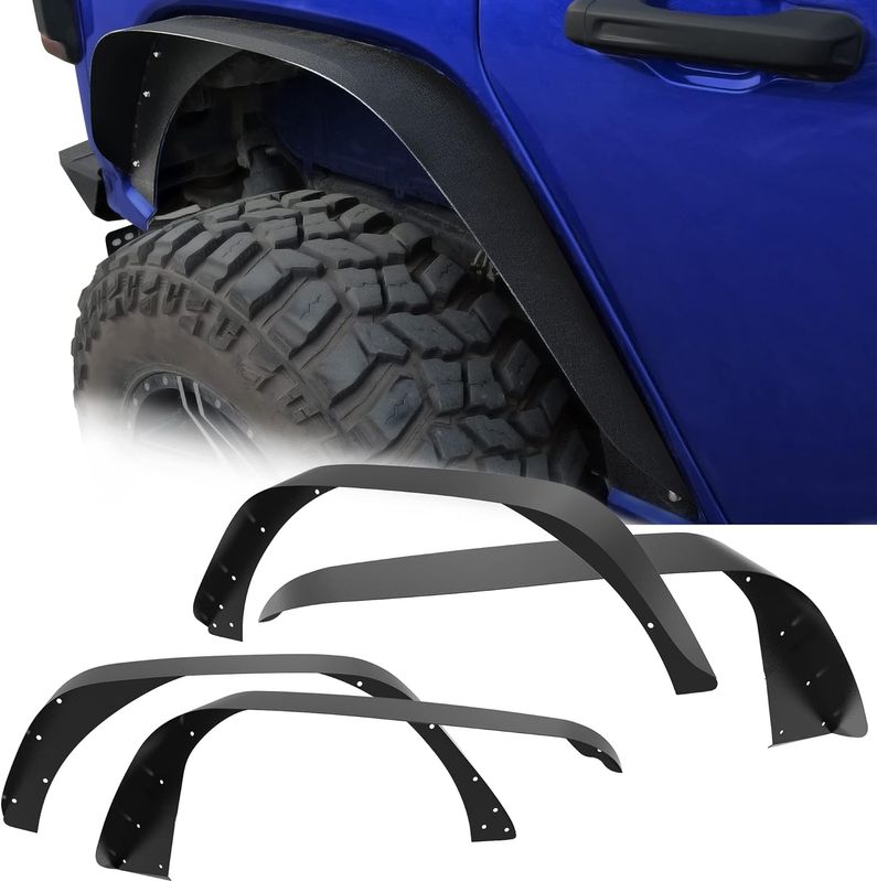 Jeep Wrangler JL fender flares, Jeep JLU steel wheel flares, off-road fender liners, heavy-duty fender flares, 2018-2024 Jeep accessories, YITAMOTOR fender flares, Jeep mods, aftermarket Jeep parts