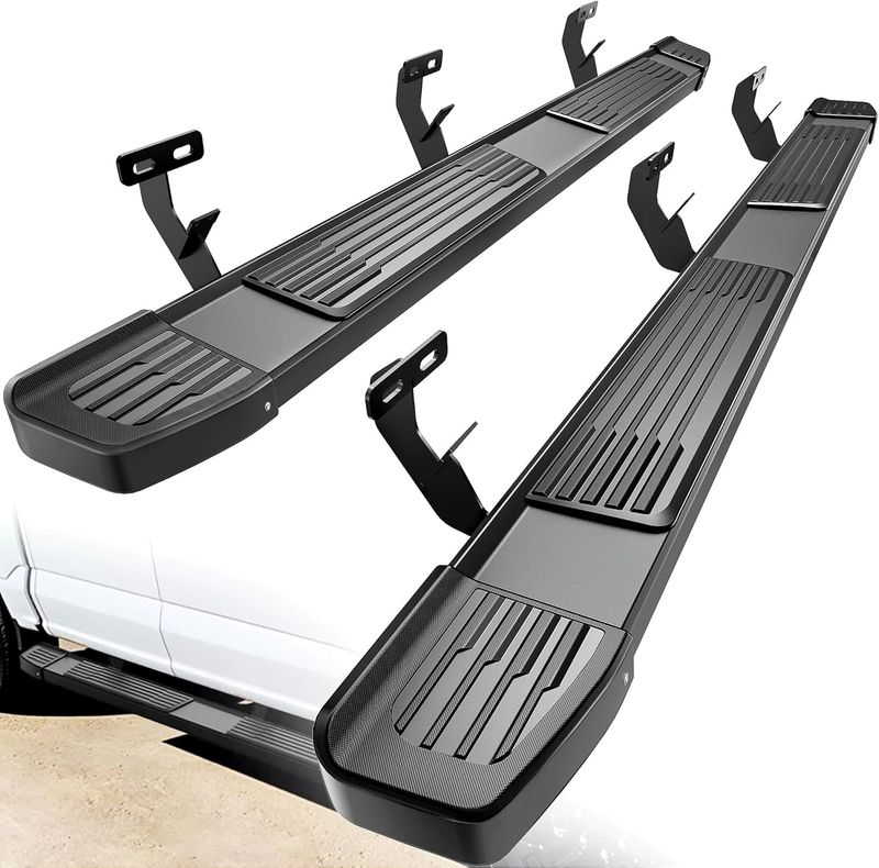 6 Inches Running Boards Compatible with 2009-2018 Dodge Ram 1500 Crew Cab, 2019-2024 1500 Classic, 2010-2024 Ram 2500/3500, Stainless Steel Side Steps Black Nerf Bars