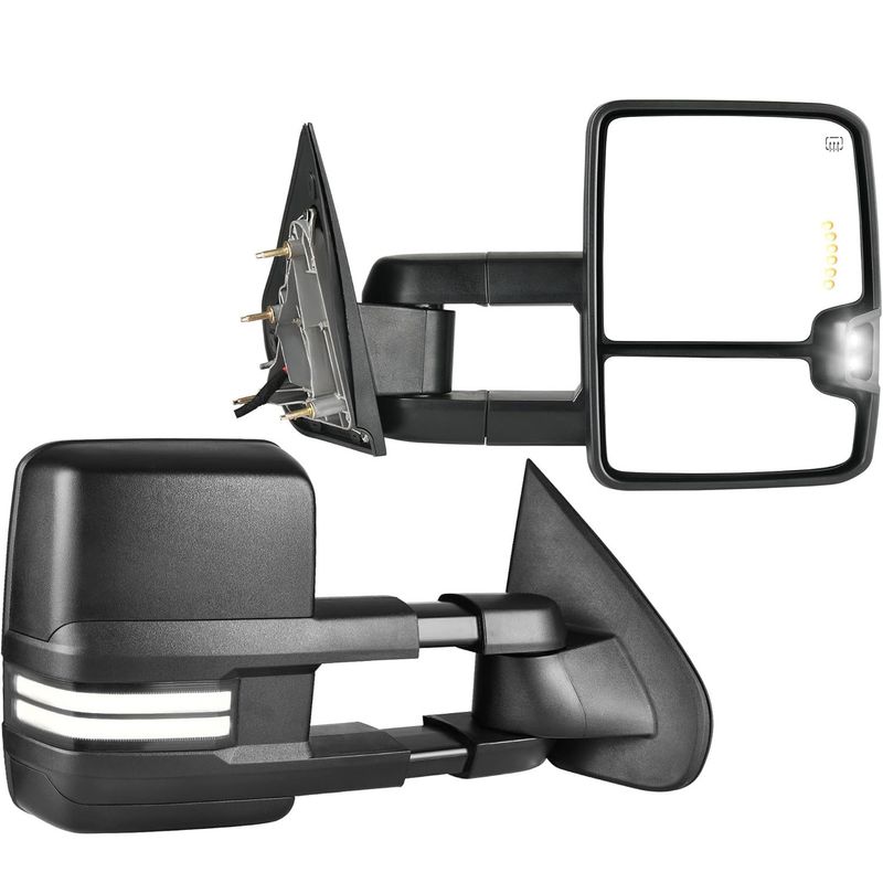 2015 Silverado 2500 HD towing mirrors, K2XX power heated mirrors, Sierra 3500 mirror replacement, LED switchback truck mirrors, YITAMOTOR HD mirrors, power fold delete towing mirrors, black interior tow mirrors