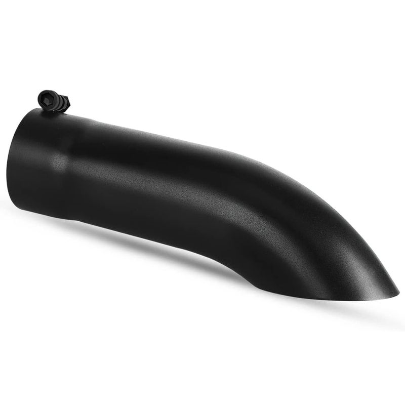 YITAMOTOR Turn Down Exhaust Tip 4 Inch Inlet, 4" Outlet Polished Stainless Steel Professional Exhaust Tip Fits 4" Outside Diameter Tailpipe, 15" Overall Length, Turndown Design, Bolt On, Black