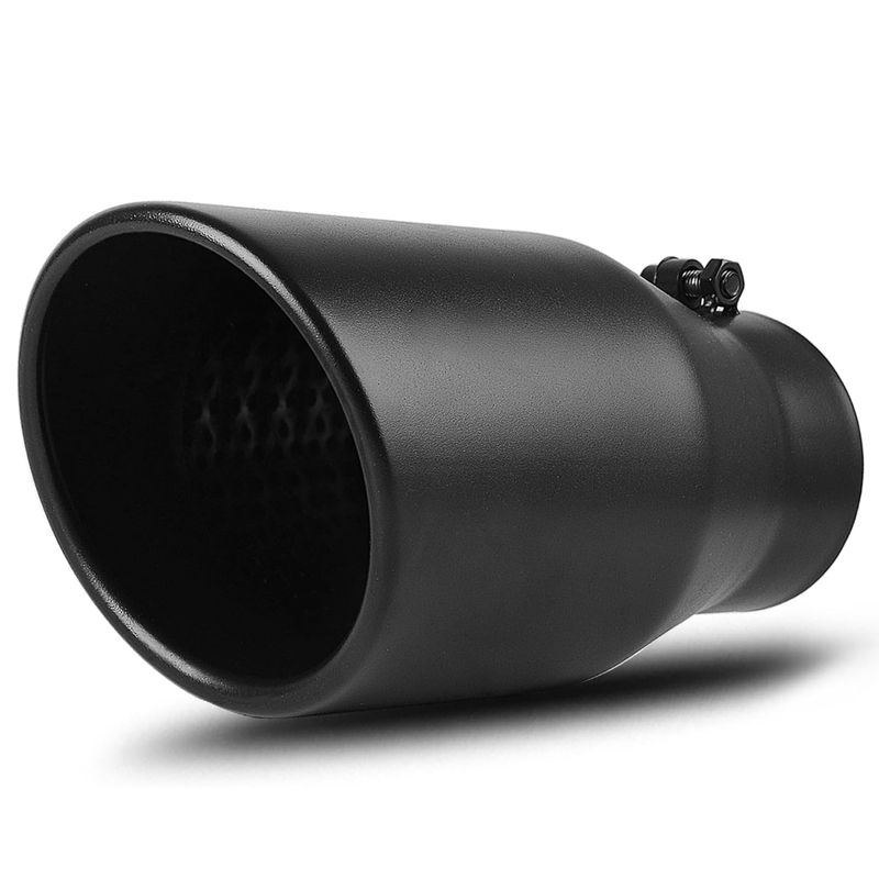 YITAMOTOR Universal 4 Inch Inlet Exhaust Tip, 4" Inlet 6" Outlet 12" Overall Length Polished Surface Stainless Steel Professional Exhaust Tip for All 4" Outside Diameter Tailpipe, Bolt-On, Black 