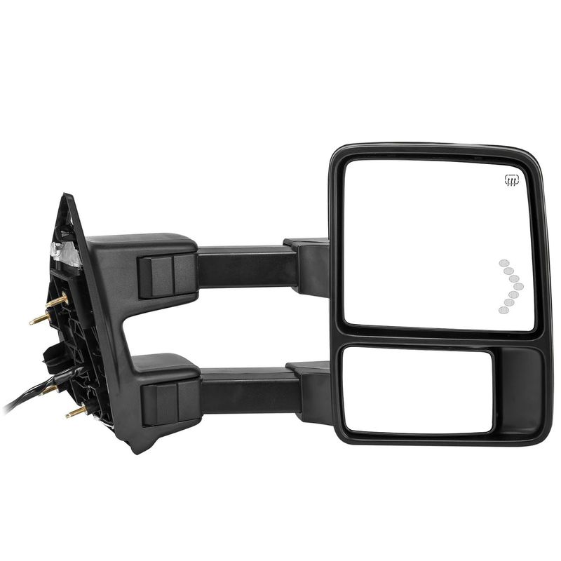 Ford Super Duty passenger mirror, 2008-2016 F250 right mirror, power tow mirror passenger side, heated truck mirror, LED signal towing mirror, smoke lens Ford mirror, YITAMOTOR replacement mirror