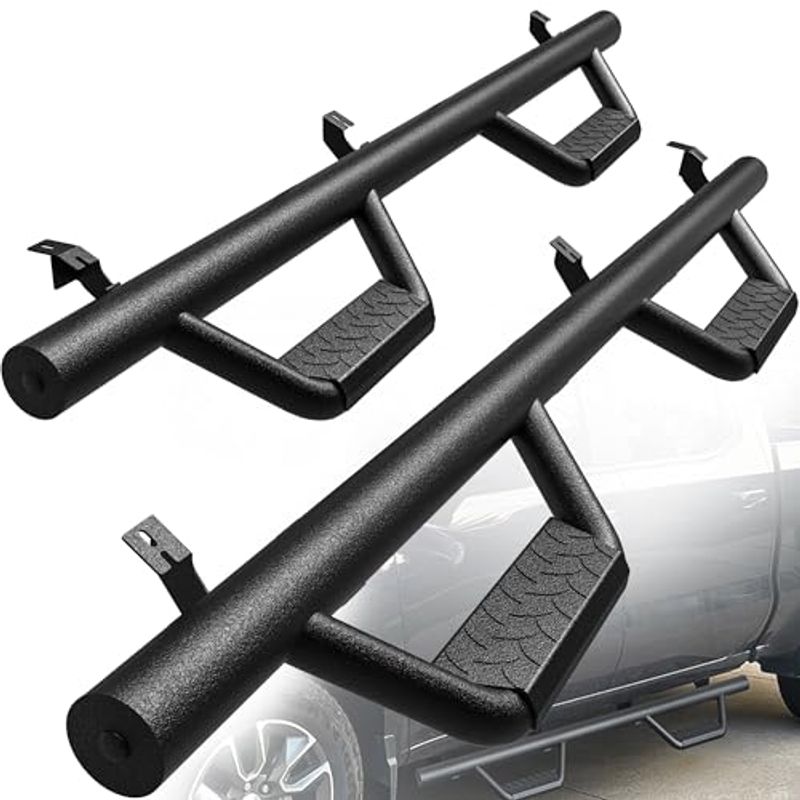 Running Boards Replacement for 2005-2023 Toyota Tacoma Double Cab, Carbon Steel Side Steps Nerf Bars Rails