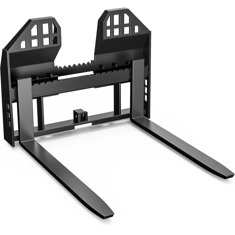 4000lb skid steer pallet forks, 48" QA tractor forks, 45" pallet fork frame, Kubota quick attach forks, Bobcat pallet fork attachment, YITAMOR skid steer forks, Grade-70 steel loader forks