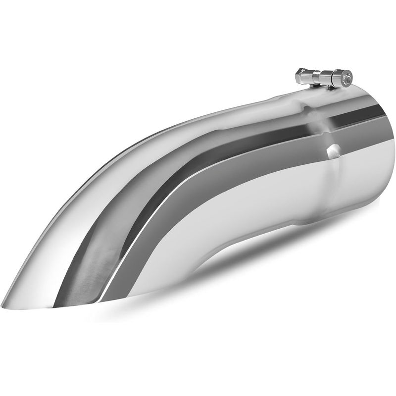 YITAMOTOR 3 1/2 Inch Turn Down Exhaust Tip, 3.5" Inlet 3.5" Outlet 12" Overall Length Chrome-Plated Stainless Steel Diesel Exhaust Tip for 3 1/2 Inch Outside Diameter Tailpipe, Turndown, Bolt-On
