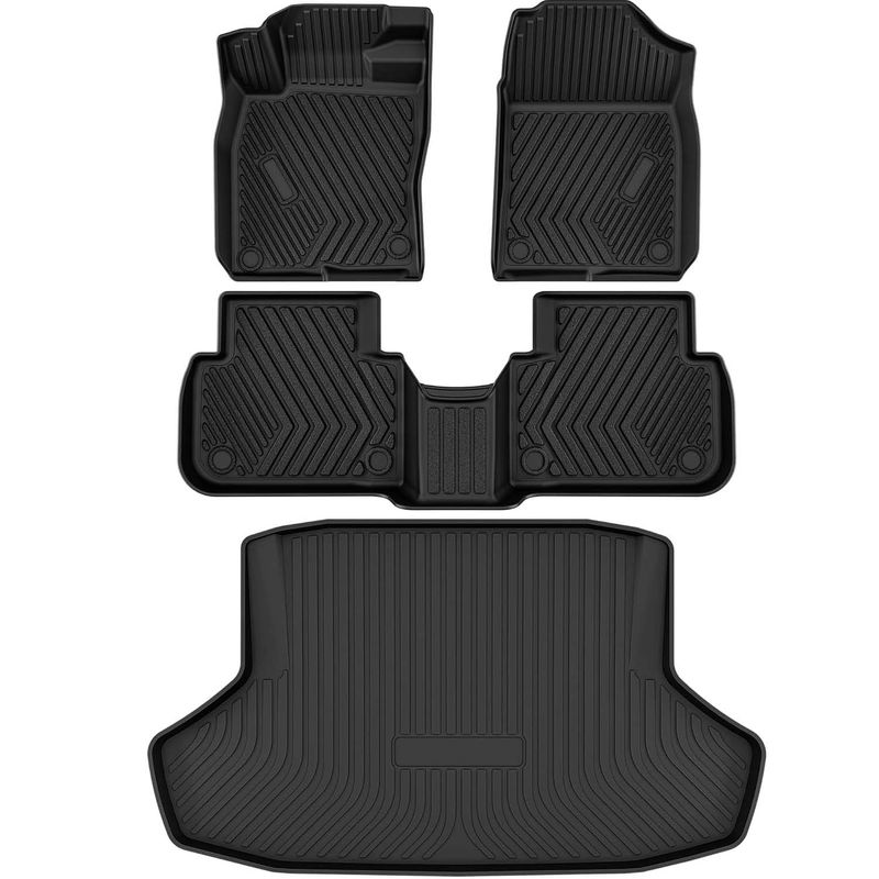 YITAMOTOR Civic mats, Honda Civic sedan floor liners 2022-2025, all-weather TPE car mats, non-hatchback Civic accessories, odorless trunk mat, anti-slip floor protection, custom-fit sedan interior kit