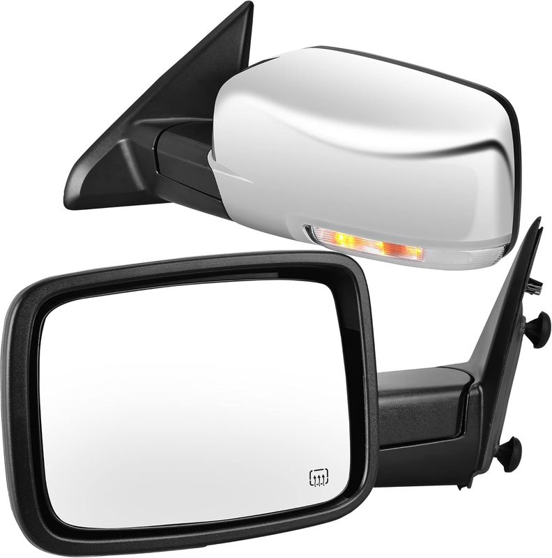 YITAMOTOR towing mirrors, Dodge Ram mirror upgrade, Ram 1500 tow mirrors, Ram 2500 side mirrors, power adjustable mirrors, heated mirror defrost, LED turn signal mirrors, truck puddle light, manual folding mirrors, replacement towing mirrors, 2009-2018 Dodge Ram 1500, 2010-2017 Ram 3500