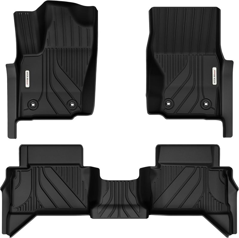 YITAMOTOR Tacoma floor mats, 2024 Tacoma all-weather mats, Toyota Tacoma Double Cab liners, waterproof truck floor mats, TPE automotive accessories, non-slip seat storage protection, custom-fit Tacoma 2025