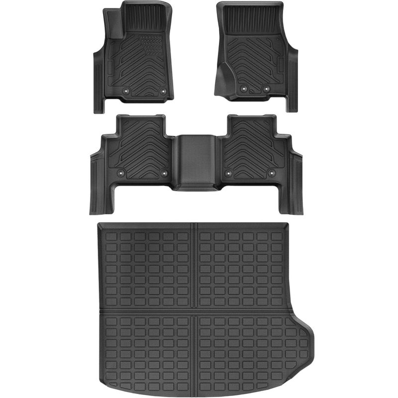 YITAMOTOR Grand Cherokee mats, Jeep 4XE floor liners 2022-2025, all-weather SUV cargo mat, TPE off-road floor protection, custom-fit WK2 accessories, waterproof trunk liner, full set Jeep interior guards
