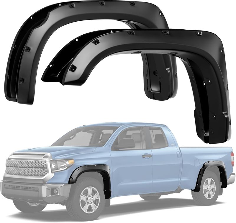 YITAMOTOR fender flares, Toyota Tundra wheel flares, 2014-2021 Tundra accessories, pocket style fender flares, bolt-on wheel well covers, truck fender flares, riveted style flares, off-road protection, Tundra styling accessories, Toyota Tundra wheel arch covers