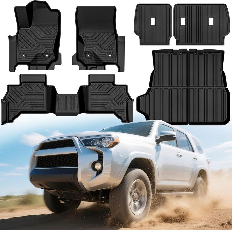 Toyota 4Runner floor mats, all weather floor liners, 4Runner backrest mat, TPE floor mats, 2025 4Runner accessories, 5 seater floor mats, non-hybrid 4Runner mats, YITAMOTOR floor liners