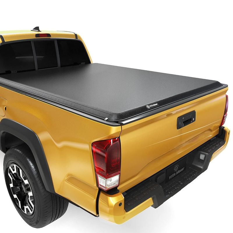 2016-2023 Toyota Tacoma (Excl. Trail Edition) Soft Roll Up Tonneau Cover, Fleetside 5 ft Bed with Deck Rail System