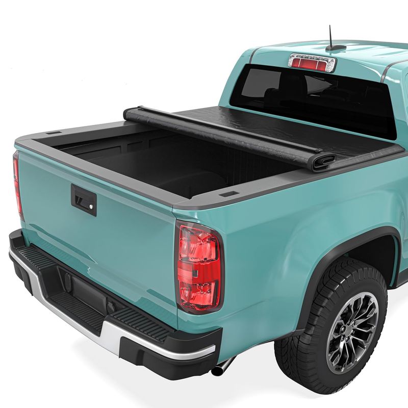 5.2 ft Bed Tonneau Cover Soft Roll Up for 2015-2025 Chevrolet Colorado GMC Canyon