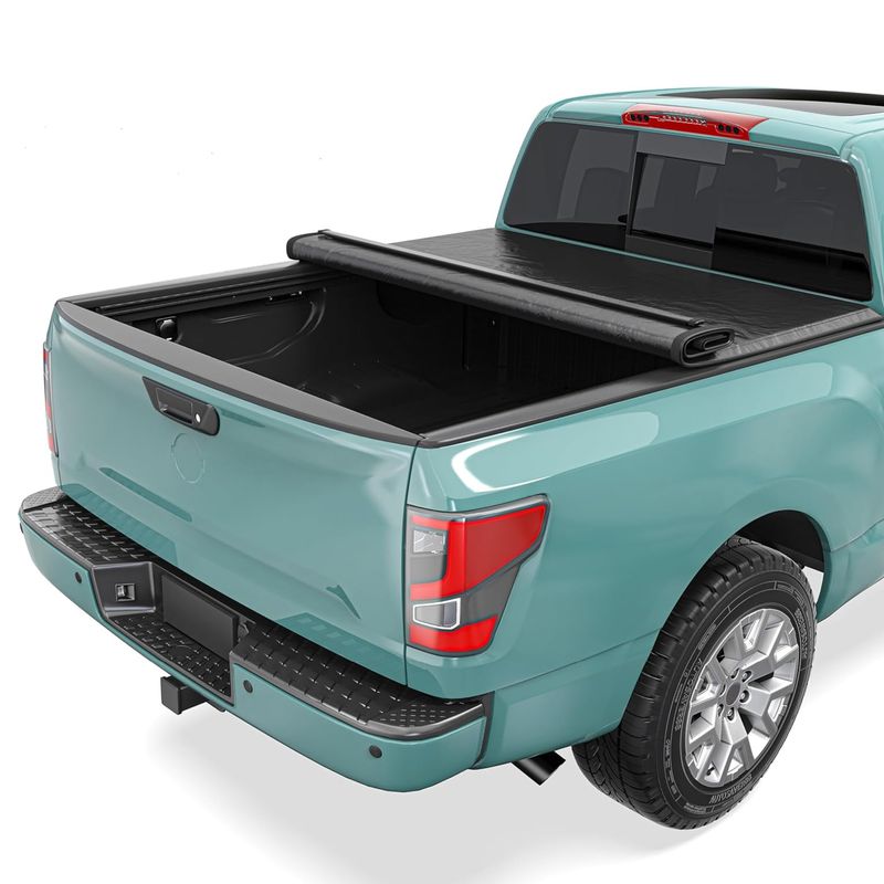 5FT Soft Roll-up Truck Bed Tonneau Cover For 2005-2025 Nissan Frontier On Top