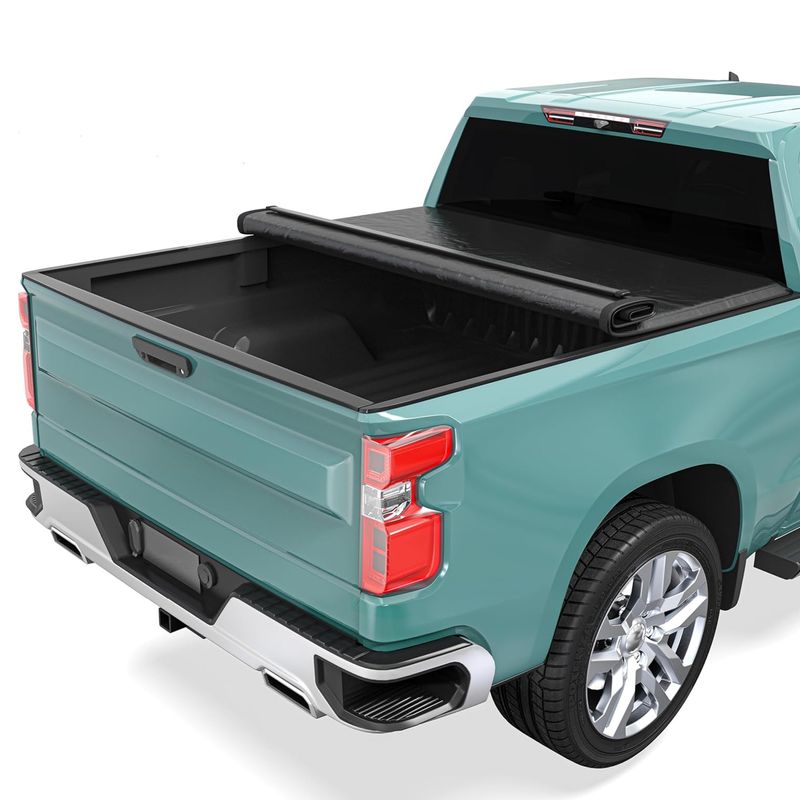5.8 ft Tonneau Cover Soft Roll Up for 2007-2025 Chevrolet Silverado/GMC Sierra 1500