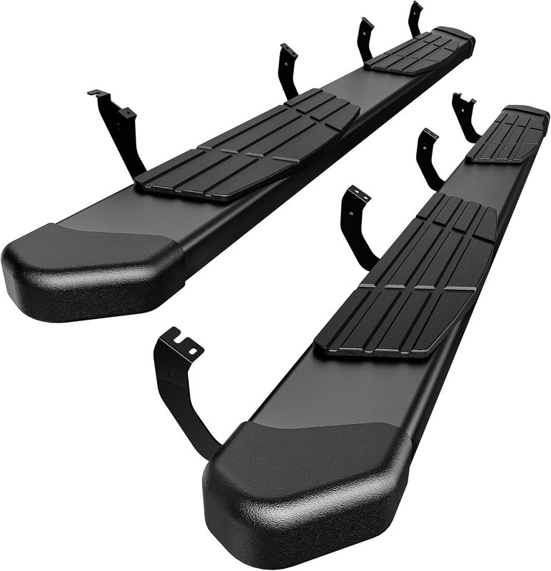 running boards for Toyota Tundra, 2022 Tundra side steps, Tundra CrewMax nerf bars, 6 inch step rails, textured black running boards, YITAMOTOR, Tundra accessories, truck step bars, Tundra CrewMax running boards, black nerf bars