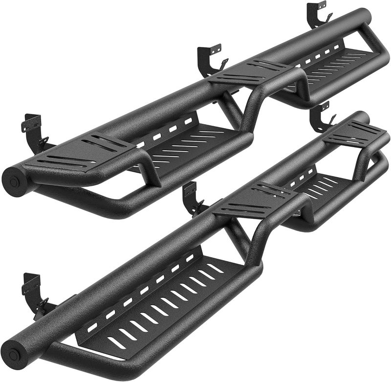Ram wheel to wheel steps, 1500 Classic running boards, two-step side steps, bed access steps, Ram 2500 nerf bars, steel running boards, crew cab step rails, YITAMOTOR running boards