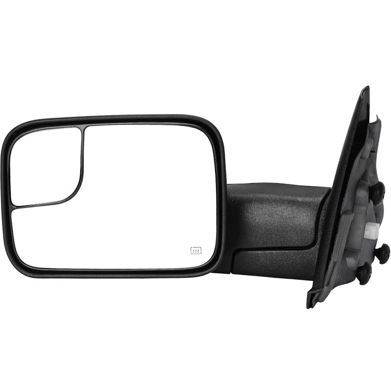 Dodge Ram towing mirror, Ram 2500 driver side mirror, power heated mirror, 2002 Ram 1500 mirror, dual lens mirror, manual folding mirror, aftermarket tow mirror, YITAMOTOR mirror replacement