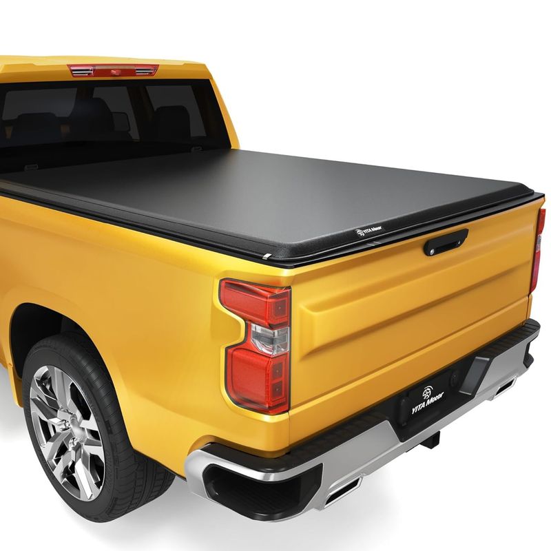 2019-2025 Chevy Silverado/GMC Sierra 1500 New Body Style Fleetside 6.6 ft Bed Soft Roll Up Truck Bed Tonneau Cover