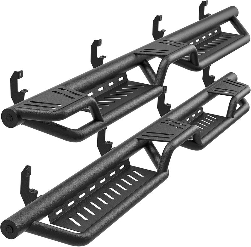 Silverado running boards, Sierra wheel to wheel steps, two-step side steps, bed access steps, 2500HD nerf bars, steel running boards, crew cab step rails, YITAMOTOR running boards, Silverado HD steps