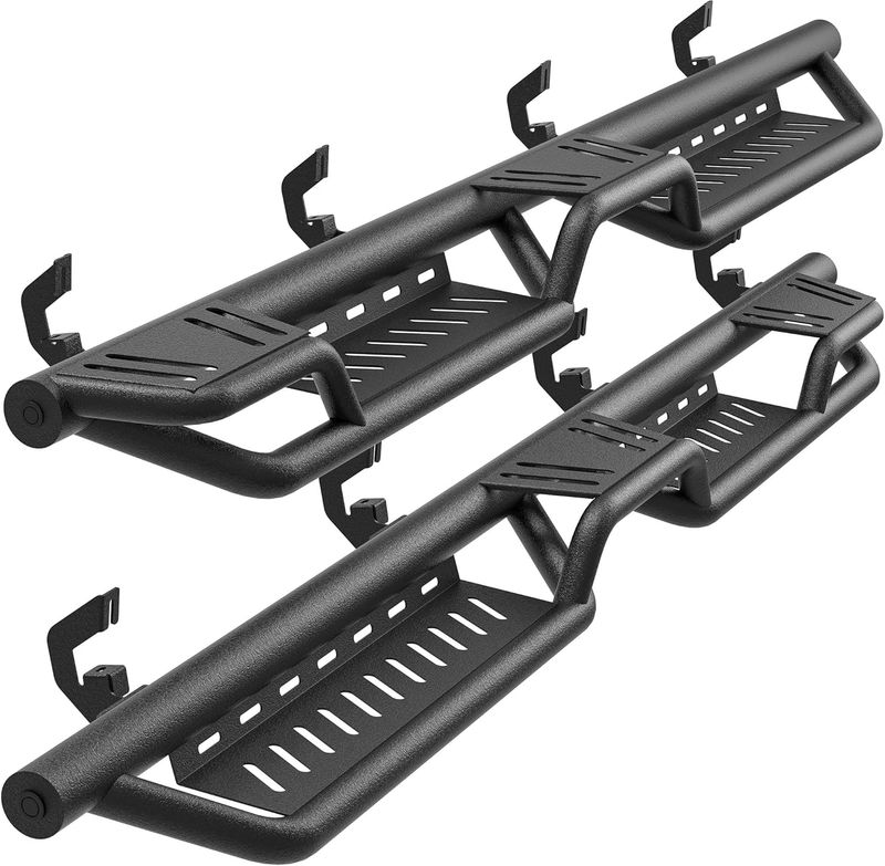 Silverado running boards, Sierra wheel to wheel steps, two-step bed access, 2500HD nerf bars, steel running boards, crew cab steps, aftermarket truck accessories, YITAMOTOR running boards