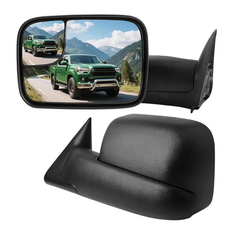 Pair Manual Tow Mirrors for Dodge 94-01 RAM 1500 94-02 RAM 2500 3500 w/ Convex