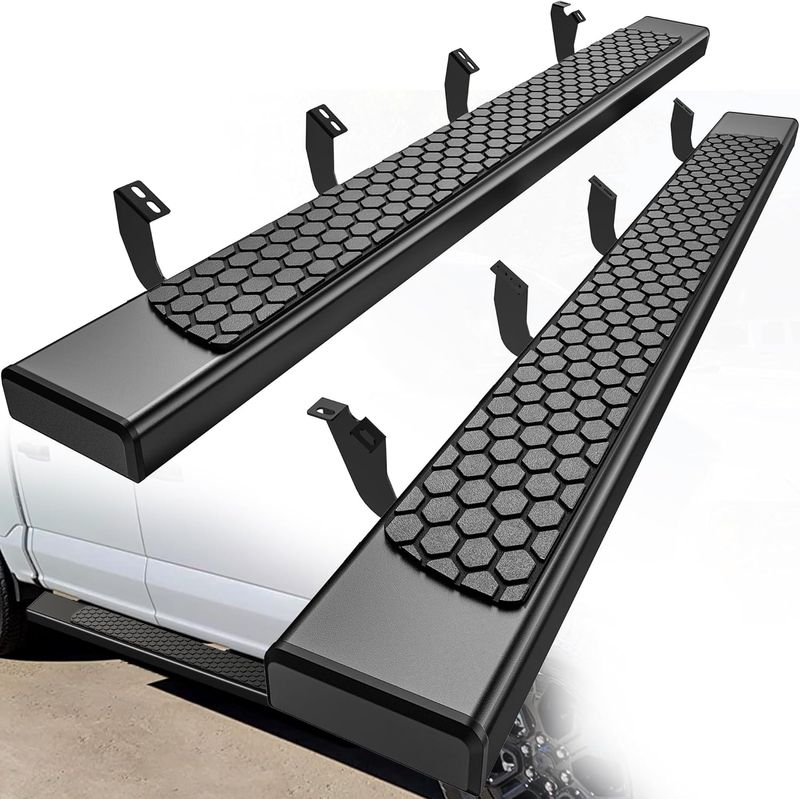 Tacoma running boards, Toyota Tacoma side steps, 2024 Tacoma accessories, Double Cab nerf bars, textured step rails, 6 inch running boards, YITAMOTOR Tacoma steps