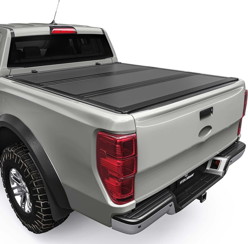 Ford Ranger tonneau cover, hard tri-fold cover, 5ft bed cover, compact truck cover, low profile truck cover, 2022 Ranger accessories, YITAMOTOR