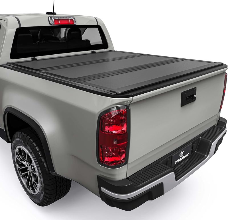 Chevy Colorado tonneau cover, GMC Canyon bed cover, hard tri-fold cover, 5.2ft bed cover, midsize truck cover, low profile, YITAMOTOR