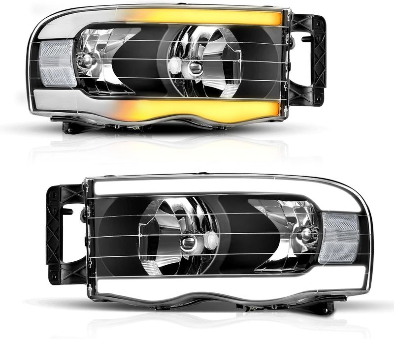 Headlamps Compatible with 2002 2003 2004 2005 Dodge Ram 1500