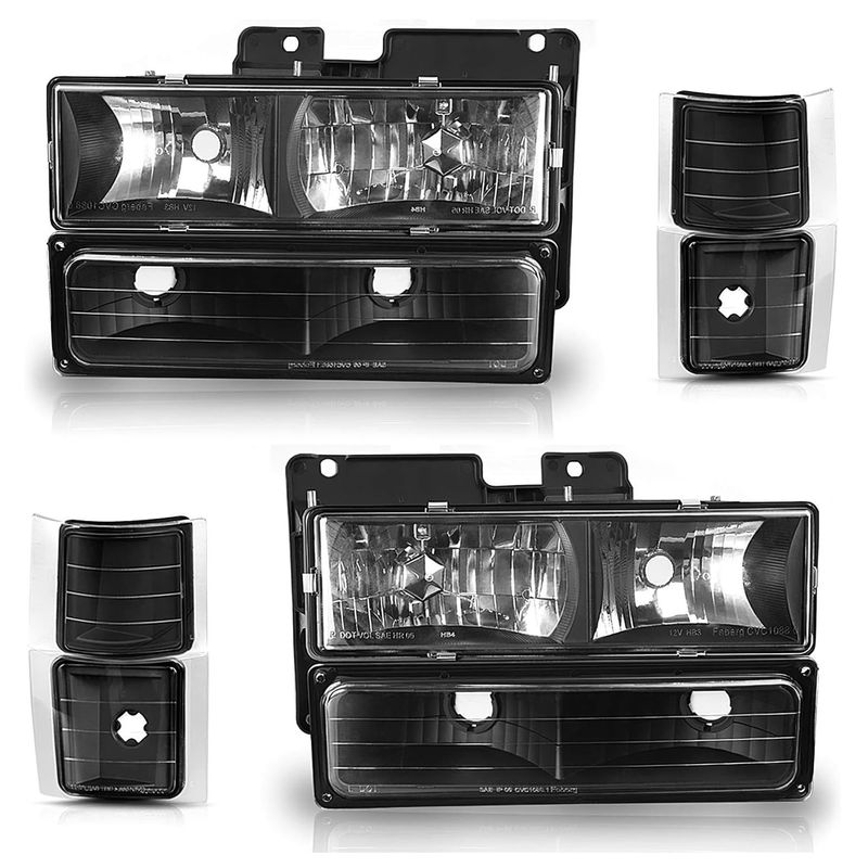 Headlights + Corner + Bumper for 94-99 Chevy Silverado C10 C/K Tahoe Suburban