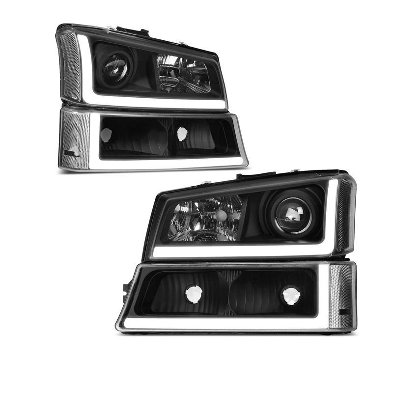 Projector Headlight Assembly kit Compatible with 2003 2004 2005 2006 Avalanche Silverado 1500 2500 3500