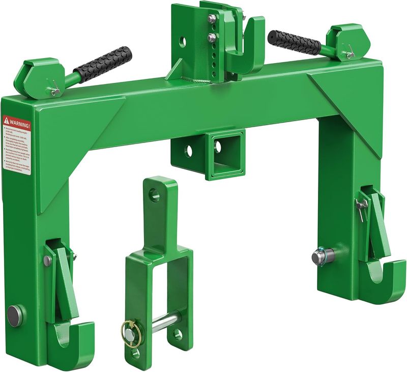 3 point quick hitch, tractor quick hitch green, Category 1 hitch, 2 receiver hitch, 3000 lbs capacity, YITAMOTOR, 3 pt trailer hitch, adjustable bolt hitch