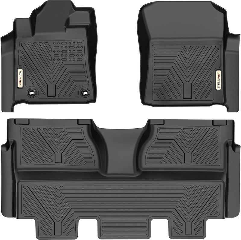Toyota Tundra floor mats, TPE floor liners, 2014 Tundra CrewMax mats, Gen2 Tundra accessories, rear under seat coverage, all weather car mats, YITAMOTOR, SR5 TRD Limited
