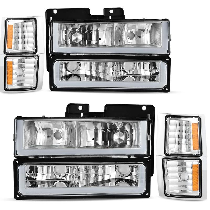 1994 1995-1999 Chevy C/K 1500 2500 3500 LED DRL Headlights Assembly
