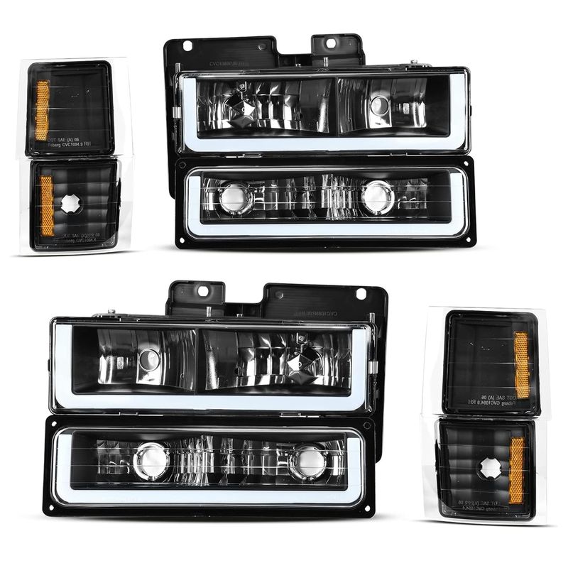 1994-1999 Chevy C/K 1500 2500 3500 LED LED DRL Headlights Assembly 