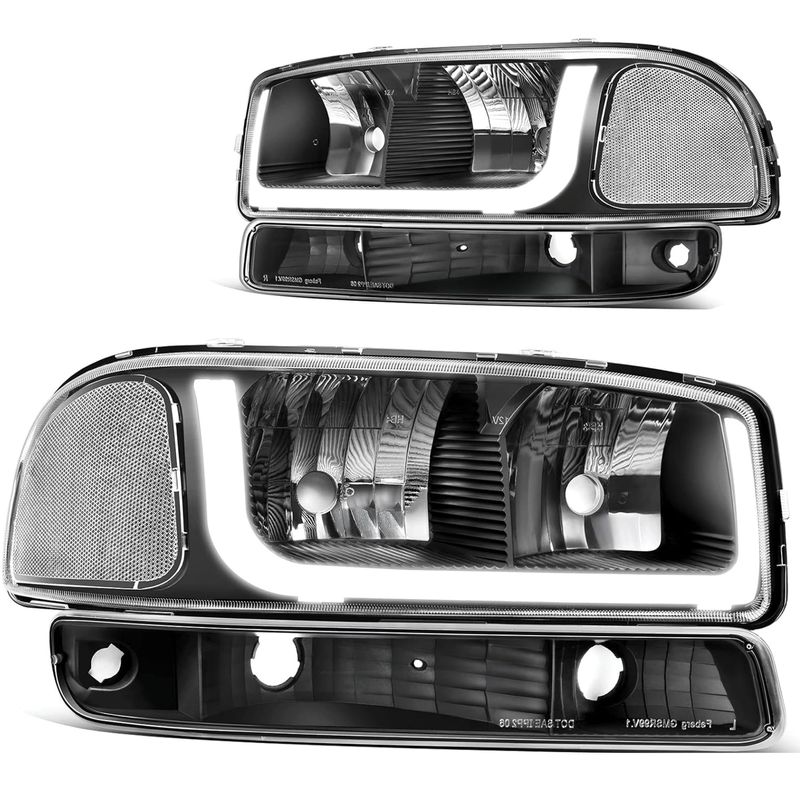 1999 2000 2001 2002-2006 GMC Sierra 1500 2500 LED Headlights Assembly
