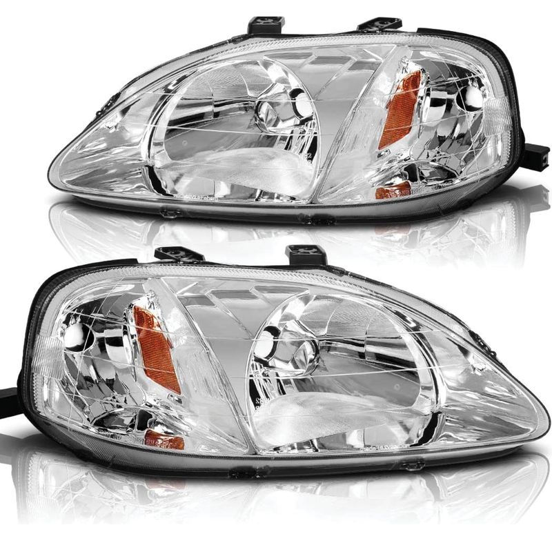Headlight Assembly Compatible with 1999 2000 Honda Civic