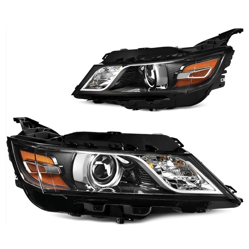 2014-2020 Chevy Impala Black Housing Halogen Projector LH+RH Pair Headlights